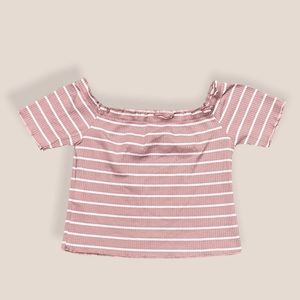 SHEIN Girls Off the Shoulder Crop Shirt